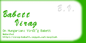 babett virag business card